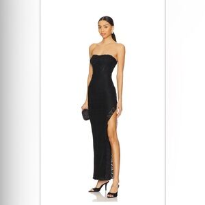 Superdown Black Strapless Gown